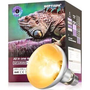 Reptispa 100W Self-Ballasted Mercury UVB UVA Reptile Sun Lamp For Reptile Health